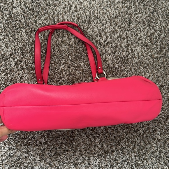 Vintage Coach Campbell Abby COACH Khaki & Pink Signature Hobo Shoulder Bag - Picture 3 of 15